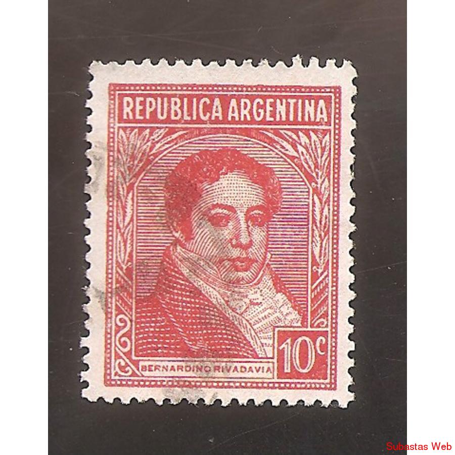 ARGENTINA 1935(MT370) RIVADAVIA  TIPO I FILI RA RO  USADA