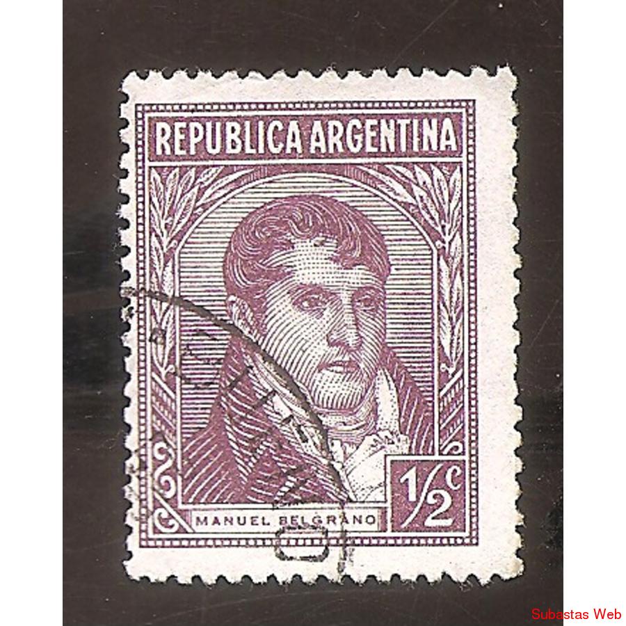ARGENTINA 1935(MT363) BELGRANO  OFFSET  FILIGRANA RA RO  USA