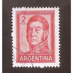 ARGENTINA 1959(MT604Ba) SAN MARTIN TIPOGRAFIA MATE, USADA, 1