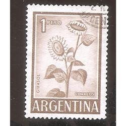 ARGENTINA 1959(MT604A) GIRASOL HUECO MATE NACIONAL,USADA