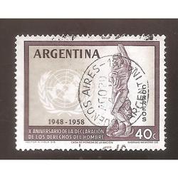 ARGENTINA 1958(MT595) DECLARACION DERECHOS HUMANOS  USADA