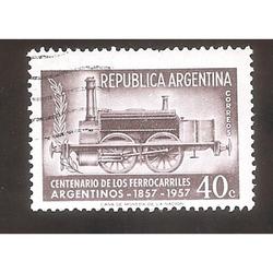 ARGENTINA 1957(MT577) CENTENARIO DE FERROCARRILES $0,40 USAD