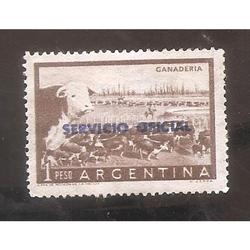 ARGENTINA 1954(MT547A-385) GANADERIA, METE, SO TIPO II AZUL