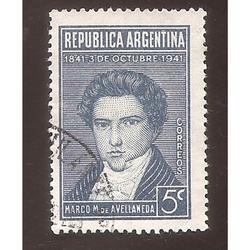 ARGENTINA 1941(MT413) CENTENARIO DE MARCO AVELLANEDA,  USADA