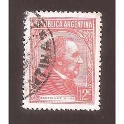 ARGENTINA 1939(MT396) MITRE  FILIGRANA  RA,  USADA