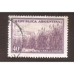 ARGENTINA 1935(MT378) CAÑA DE AZUCAR,  FILIG.  RA RO,  USADA