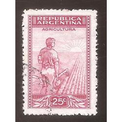 ARGENTINA 1935(MT376) LABRADOR FILIGRANA RA RO,  USADA