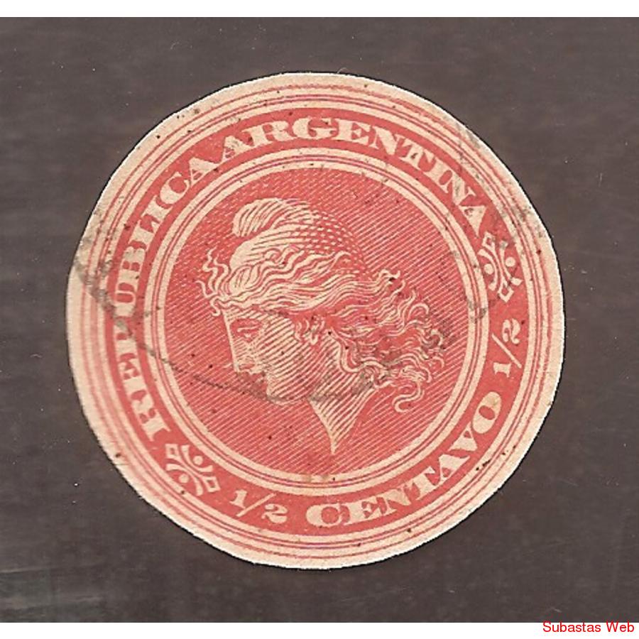 ARGENTINA 1902 CABEZA DE LIBERTAD CORTADO DE FAJA