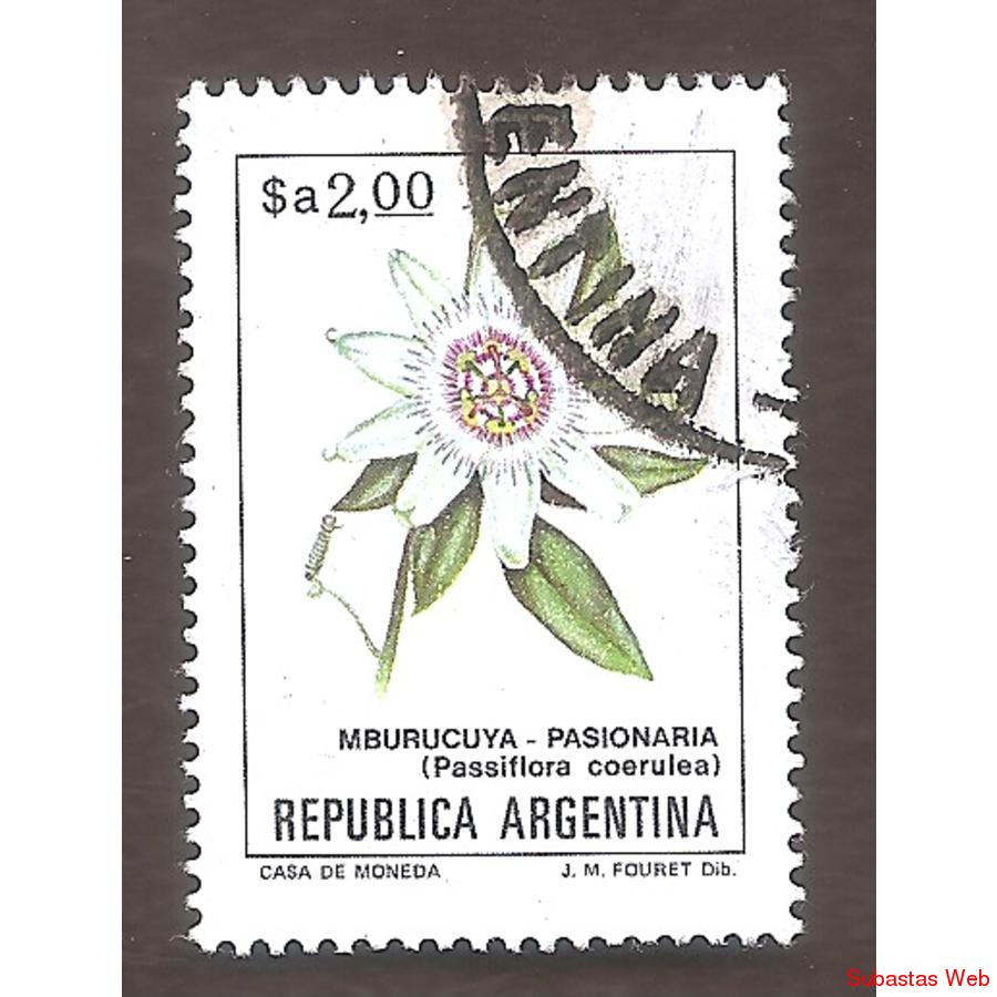 ARGENTINA 1983(1416a) FLORES: MBURUCUYA, FLUO  MATE USADA