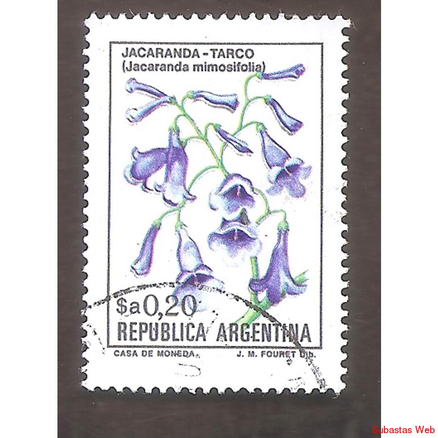 ARGENTINA 1983(1410a) FLORES: JACARANDA,  FLUO USADA