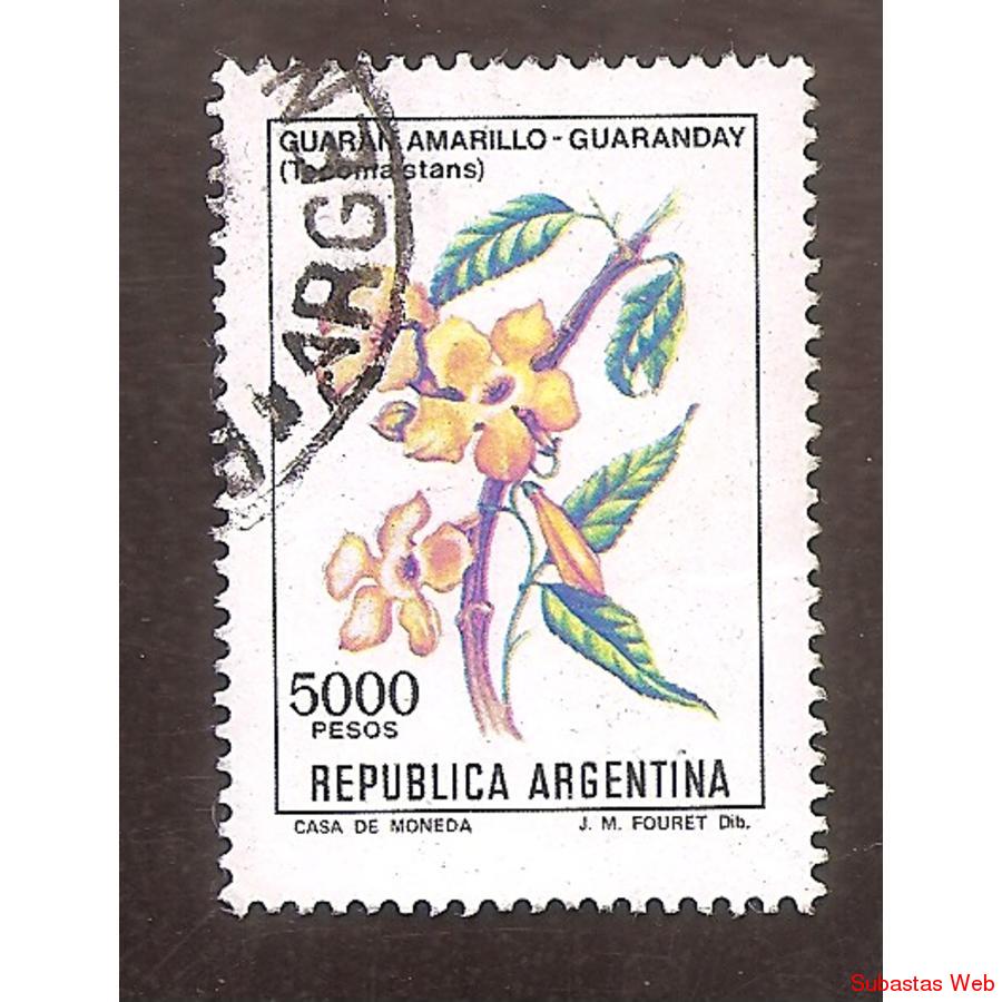 ARGENTINA 1982(1339a) FLORES GUARANDAY VARIEDAD DE COLOR USA