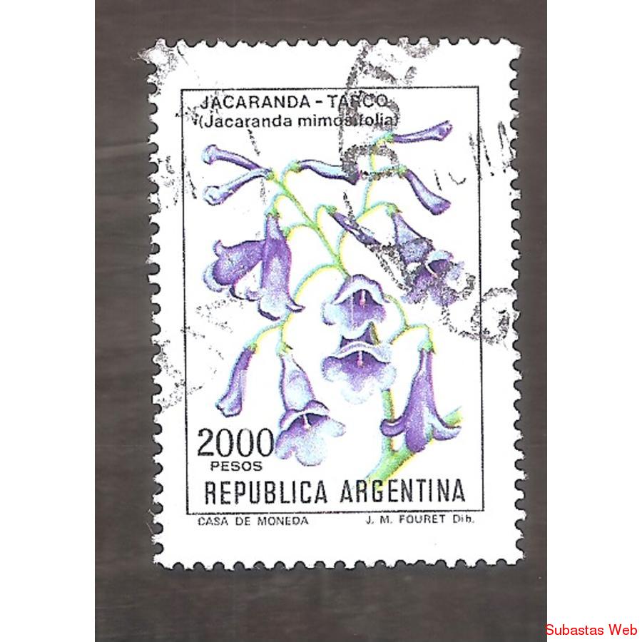 ARGENTINA 1982(1338a) FLORES: JACARANDA  FOSFO MATE USADA
