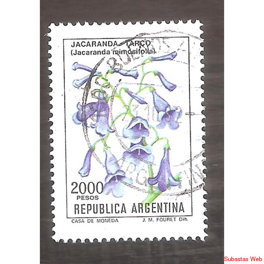 ARGENTINA 1982(1338) FLORES: JACARANDA  FOSFO TIZADO USADA