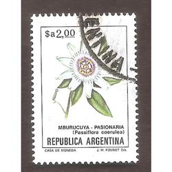 ARGENTINA 1983(1416a) FLORES: MBURUCUYA, FLUO  MATE USADA