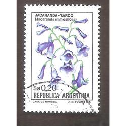 ARGENTINA 1983(1410a) FLORES: JACARANDA,  FLUO USADA