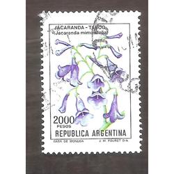 ARGENTINA 1982(1338a) FLORES: JACARANDA  FOSFO MATE USADA