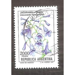 ARGENTINA 1982(1338) FLORES: JACARANDA  FOSFO TIZADO USADA