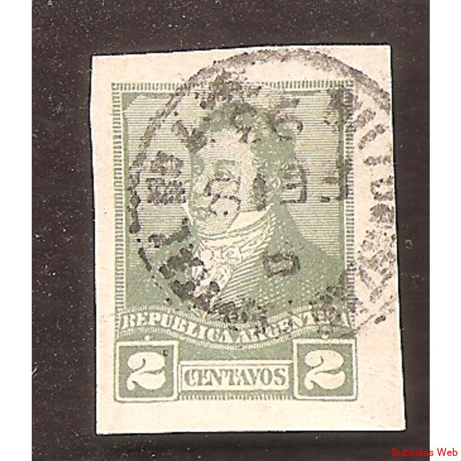 ARGENTINA 1892(CAP19) RIVADAVIA DE 2CTV. CORTADO CARTA POSTA