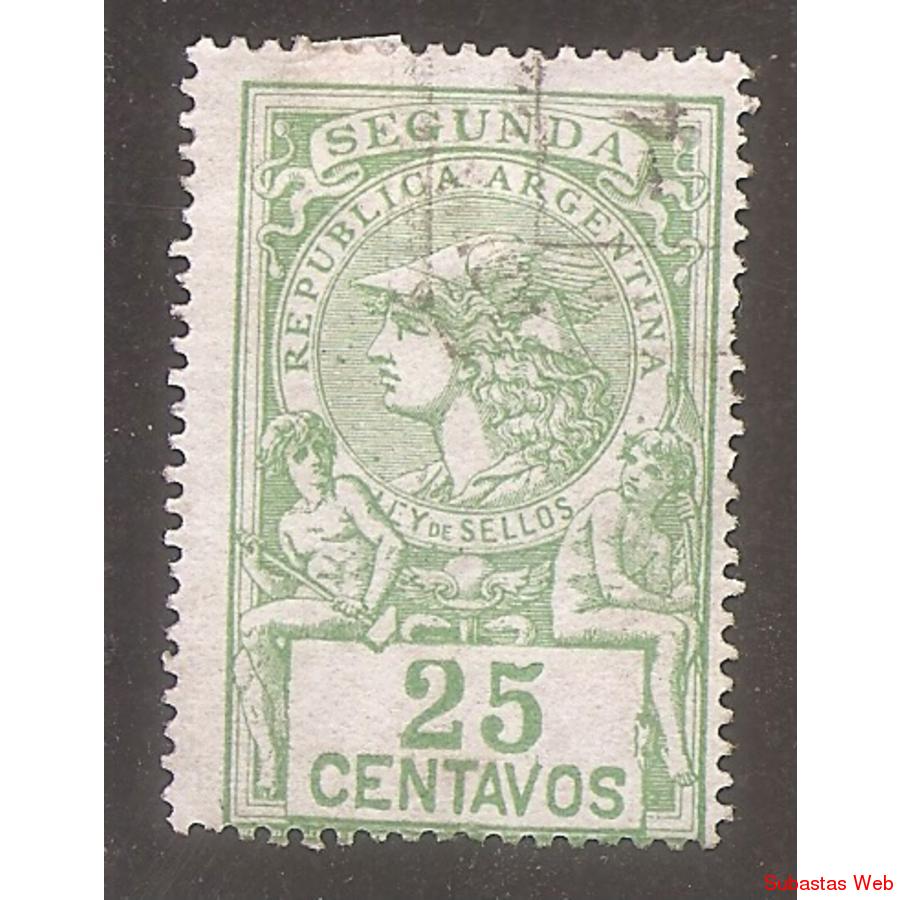 ARGENTINA 1910 LEY DE SELLOS DE 25 CENTAVOS