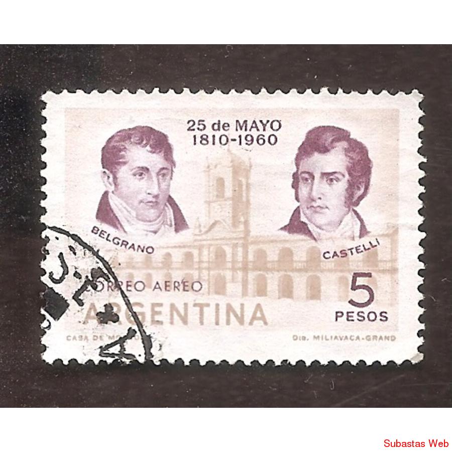 ARGENTINA 1960(MT A68) REVOLUCION DE MAYO USADA