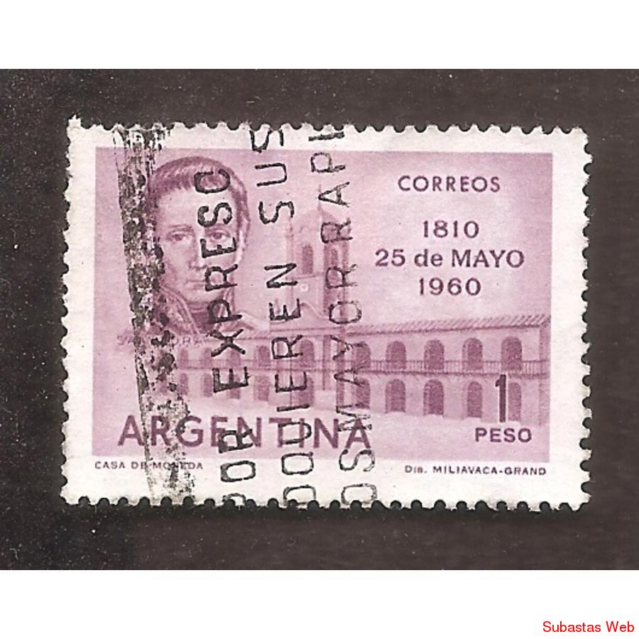 ARGENTINA 1960(MT619) REVOLUCION DE MAYO  USADA