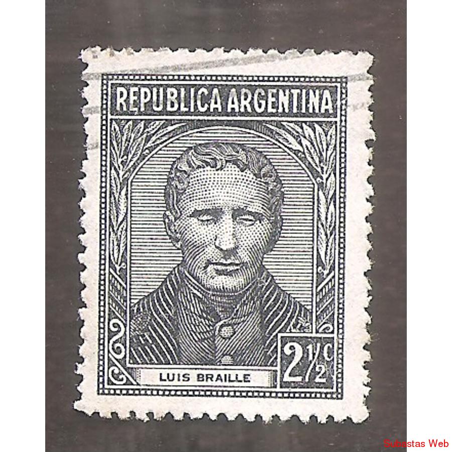ARGENTINA 1939(MT391) PROCERES  Y RIQUEZAS.  BRAILE  USADA