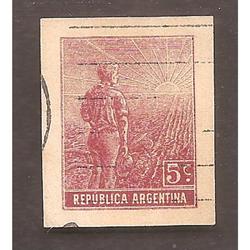 ARGENTINA 1911 (CAP36) LABRADOR SIN DENTAR CORTADO DE CARTA