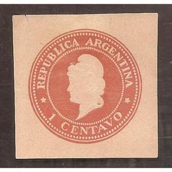 ARGENTINA 1896(FAJ26) CABEZA DE LIBERTAD 1CTV. CORTADA DE FA