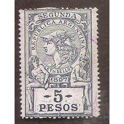 ARGENTINA 1897 LEY DE SELLOS DE 5 PESOS