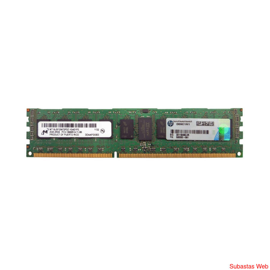 Memoria DDR3 2GB 10600R 1333MHZ ECC No Aptas Para PC