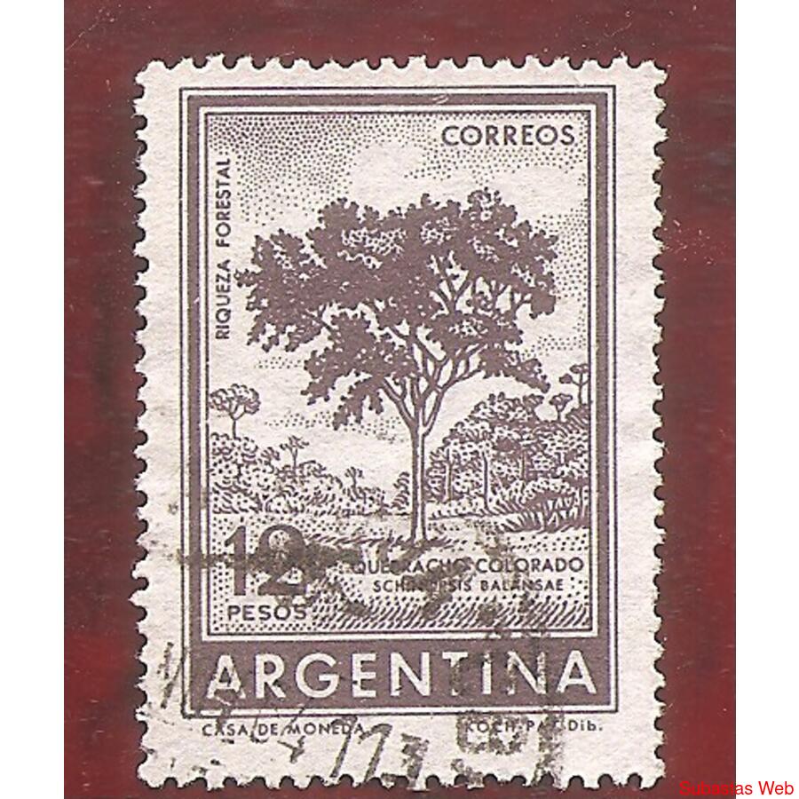 ARGENTINA 1964 (MT694) P. Y RIQUEZAS: QUEBRACHO  DE $12 OFFS