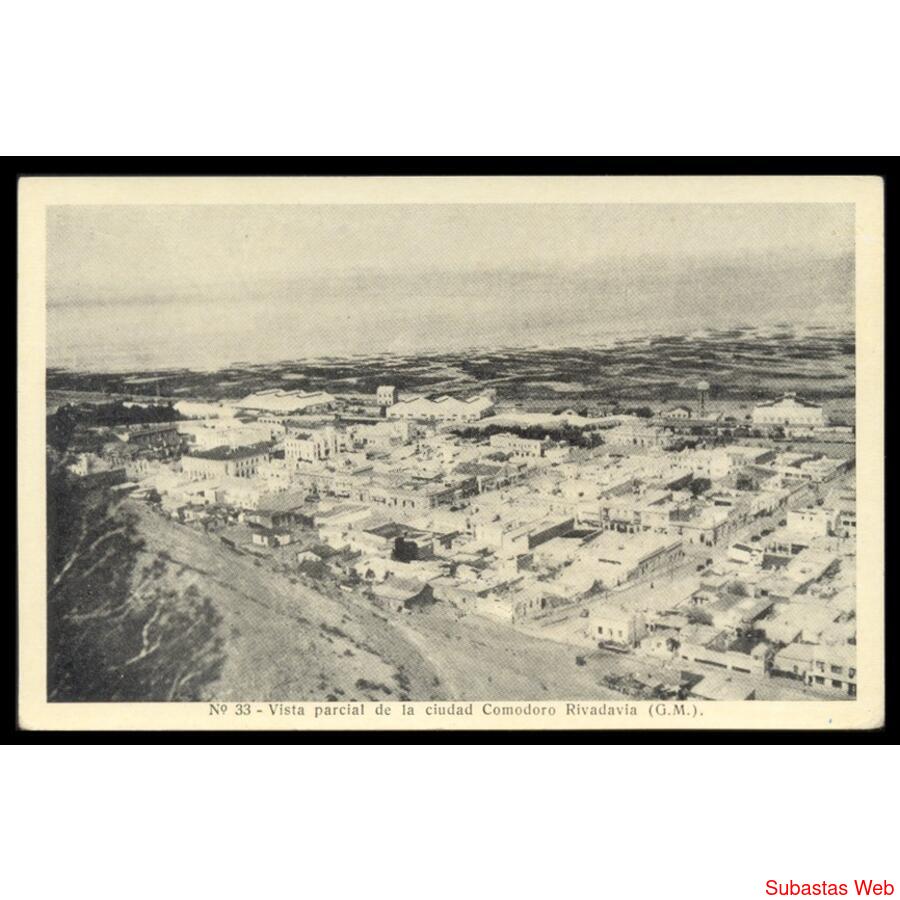 COMODORO RIVADAVIA 1945 Vieja vista parcial desde las bardas