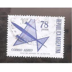 ARGENTINA 1967 (MT121 Aerea )DIBUJO DE UN AVION DE $78 USADA