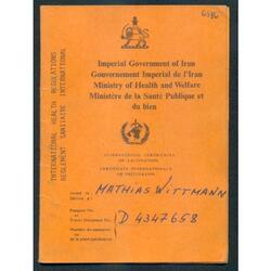 IRAN IMPERIAL.1970  Antiguo Certificado De Vacunación