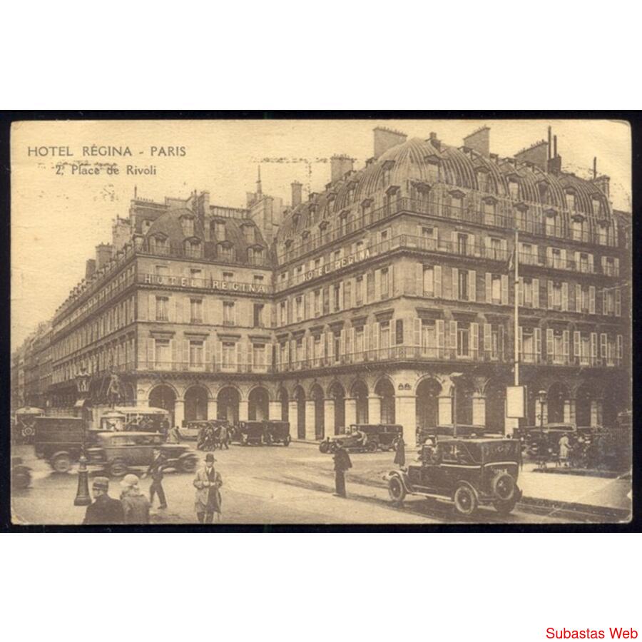 FRANCIA 1932 Paris Hotel Regina & Plaza Rivoli Boulevard