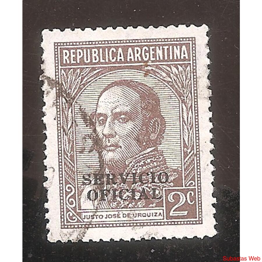 ARGENTINA 1935(365-337B) PROC Y RIQ.  URQUIZA  SO 12mm