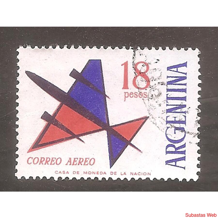 ARGENTINA 1963(A93) DIBUJO DE UN AVION,  USADA