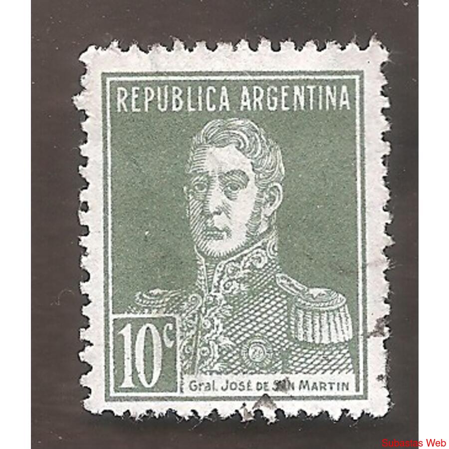 ARGENTINAS 1923(302) SAN MARTIN SIN PUNTO  13,5x12,5  USADA