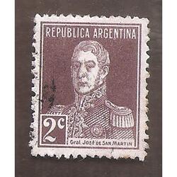 ARGENTINA 1923(298) SAN MARTIN SIN PUNTO, 13,5x12,5  USADA