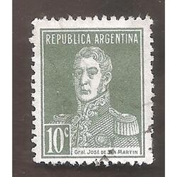 ARGENTINAS 1923(302) SAN MARTIN SIN PUNTO  13,5x12,5  USADA