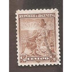 ARGENTINA 1899(110) LIBERTAD SENTADA, 11,5x11,5  USADA