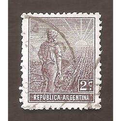 ARGENTINA 1911(169) LABRADOR: FILI SOL CON RAYOS ONDULADOS U