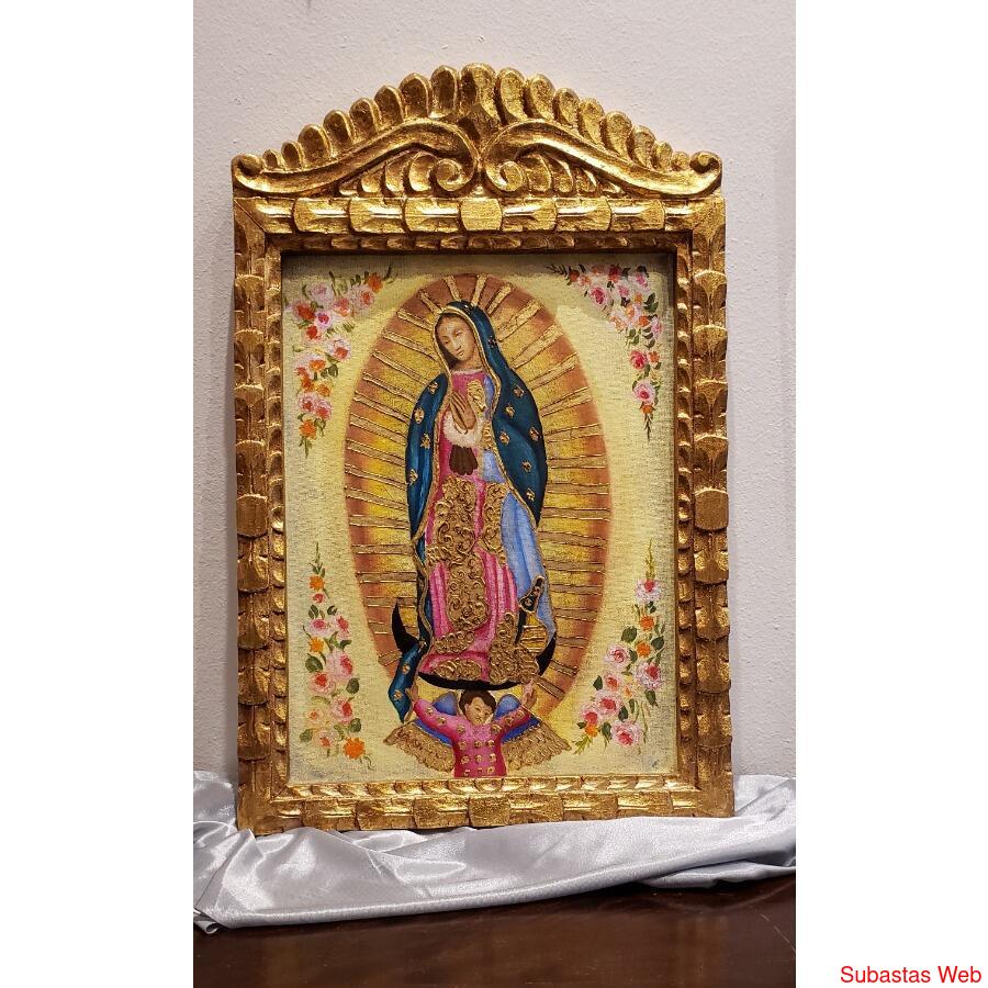OLEO Virgen de Guadalupe Marco Cusqueño