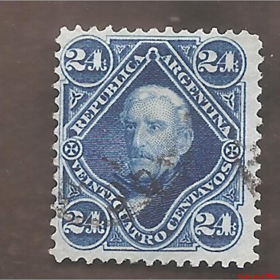 ARGENTINA 1877(MT39) PROCERES: SAN MARTIN  USADA