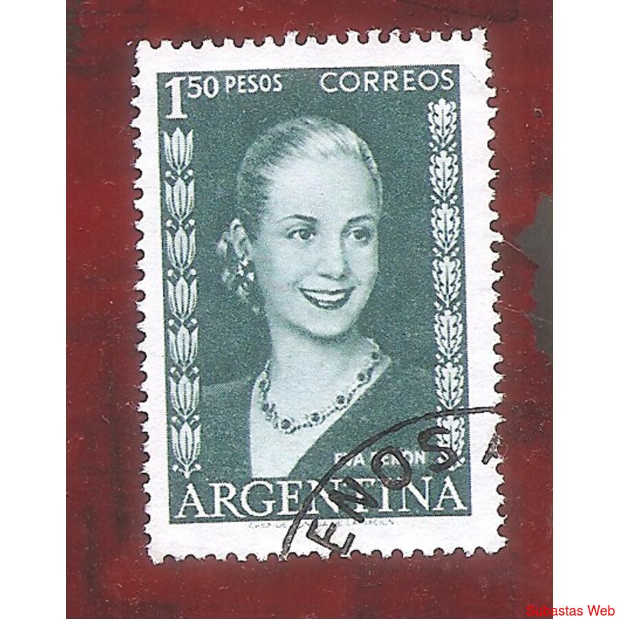 ARGENTINA 1952(530) EFIGIE DE EVA PERON  DE 1,50 C/LEYENDA U