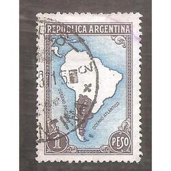 ARGENTINA 1935(386) MAPA SINDIVISIONES  FILI RA-RO  USADA
