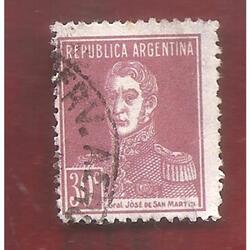 ARGENTINA 1923(MT307) SAN MARTIN SIN PUNTO OFFSET  USADA