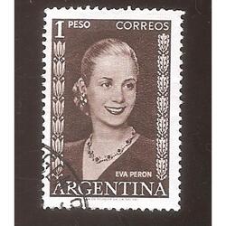 ARGENTINA 1952(529) EVA PERON  CON INSCRIPCION,  USADA