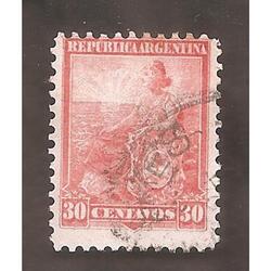 ARGENTINA 1899(125) LIERTAD SENTADA  11,5x11,5  USADA