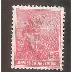 ARGENTINA 1912(182I) LABRADOR  FILI HV  13,5x12,5  USADA